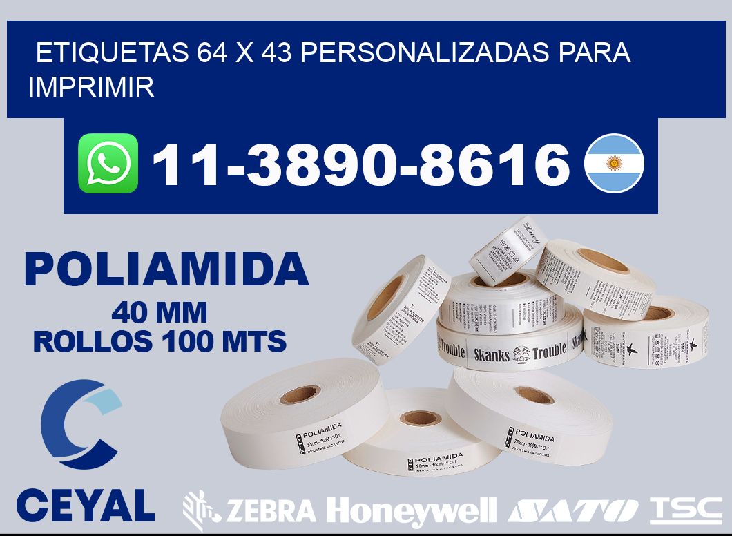 etiquetas 64 x 43 personalizadas para imprimir