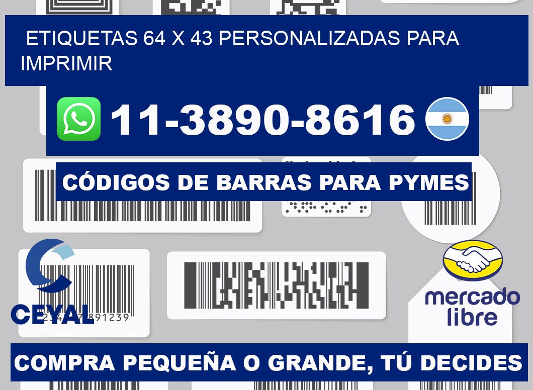 etiquetas 64 x 43 personalizadas para imprimir