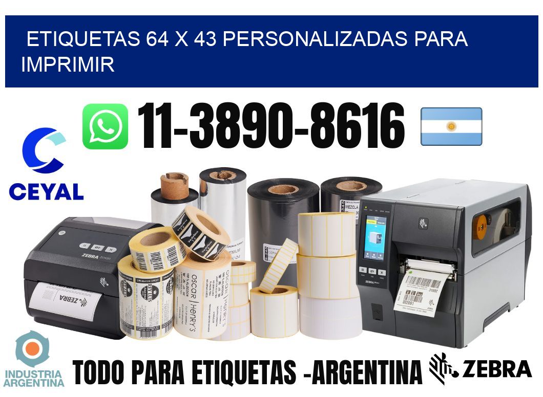 etiquetas 64 x 43 personalizadas para imprimir