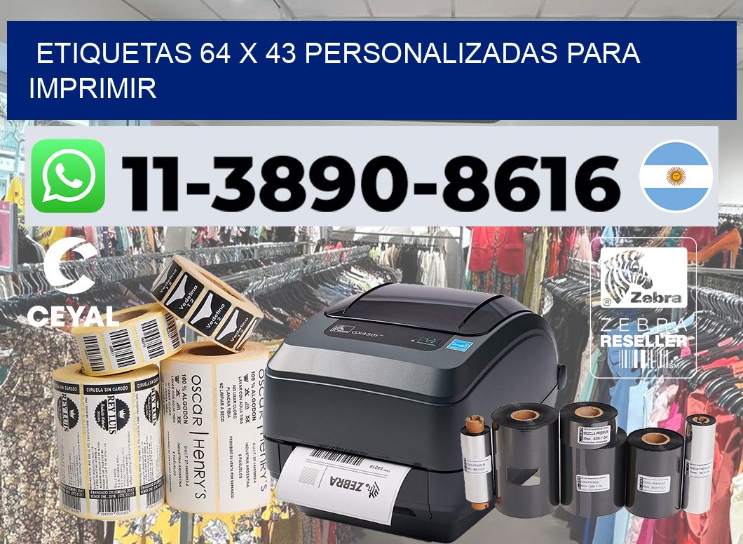 etiquetas 64 x 43 personalizadas para imprimir