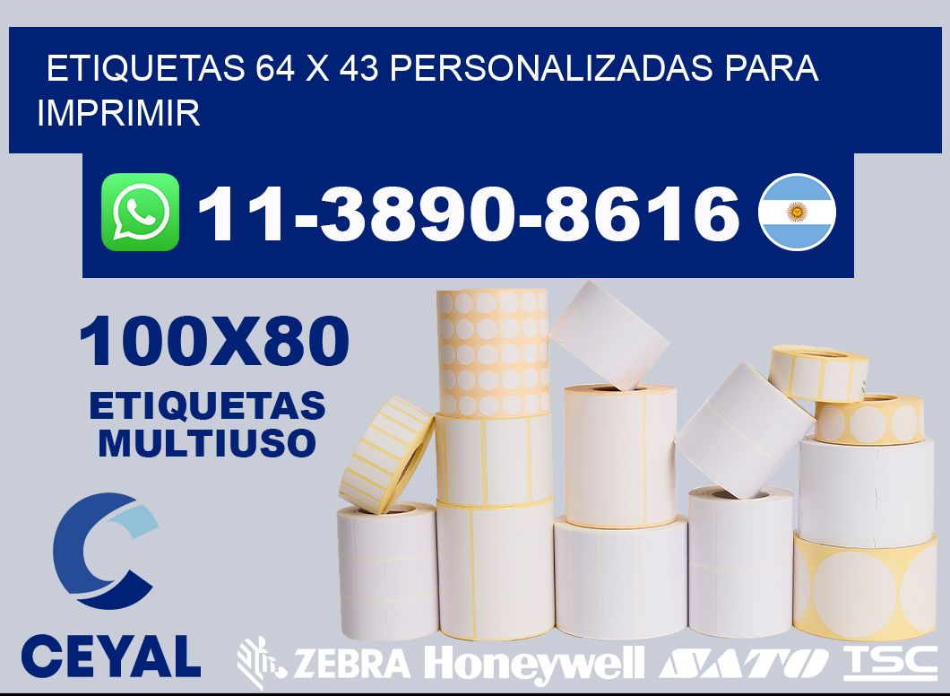 etiquetas 64 x 43 personalizadas para imprimir