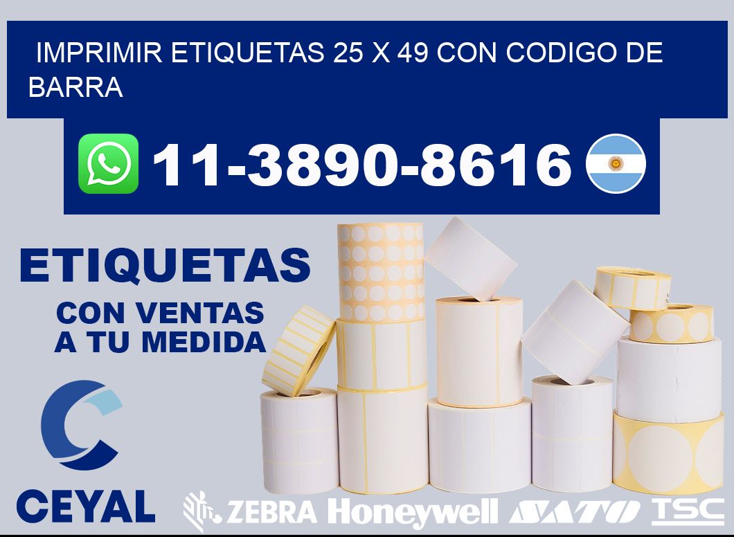 imprimir etiquetas 25 x 49 con codigo de barra