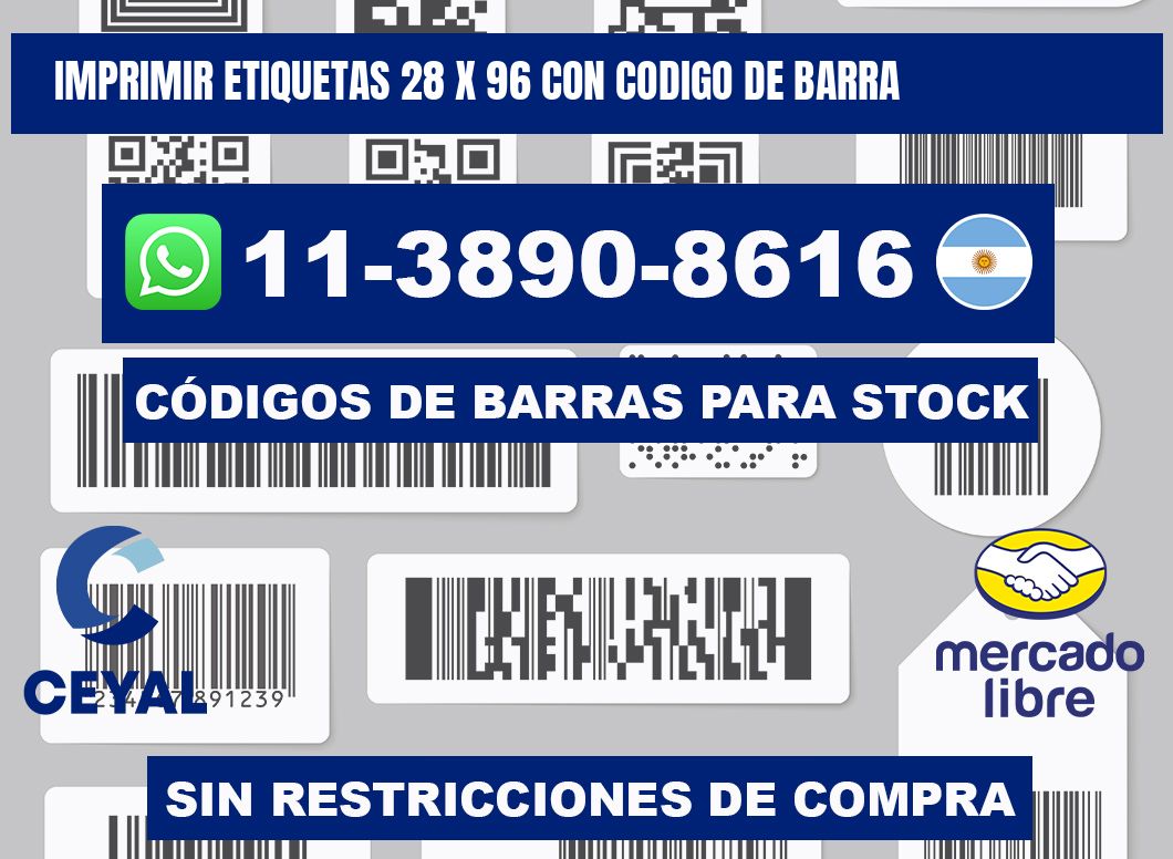 imprimir etiquetas 28 x 96 con codigo de barra