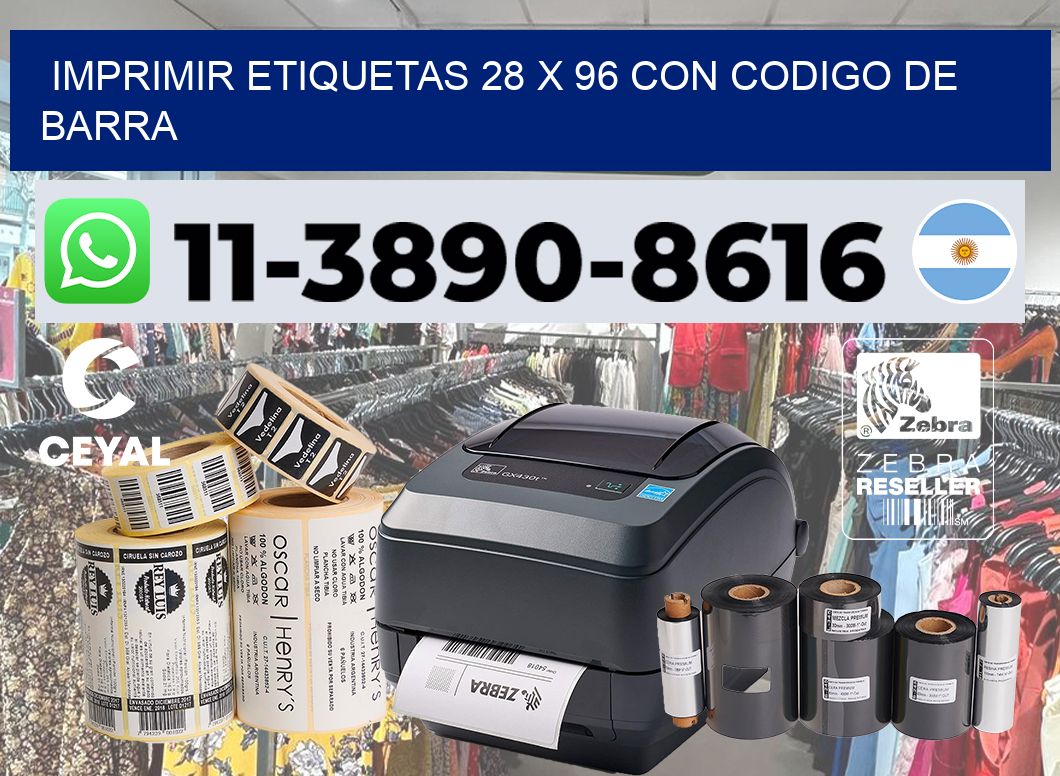 imprimir etiquetas 28 x 96 con codigo de barra