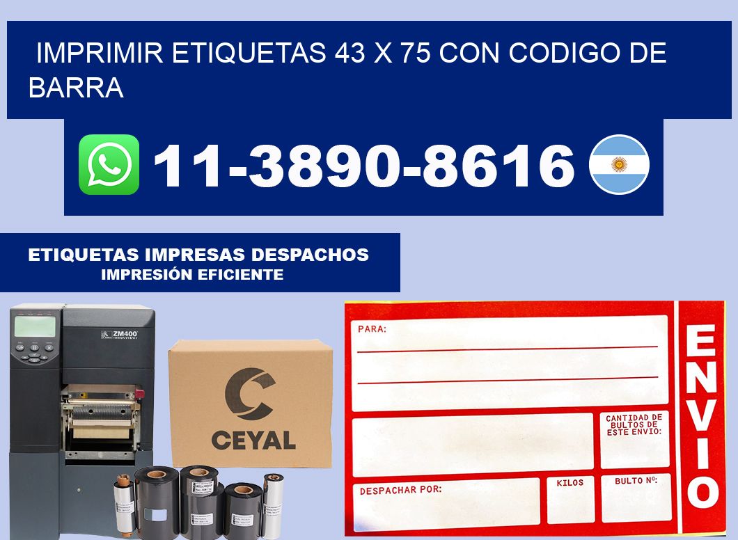 imprimir etiquetas 43 x 75 con codigo de barra