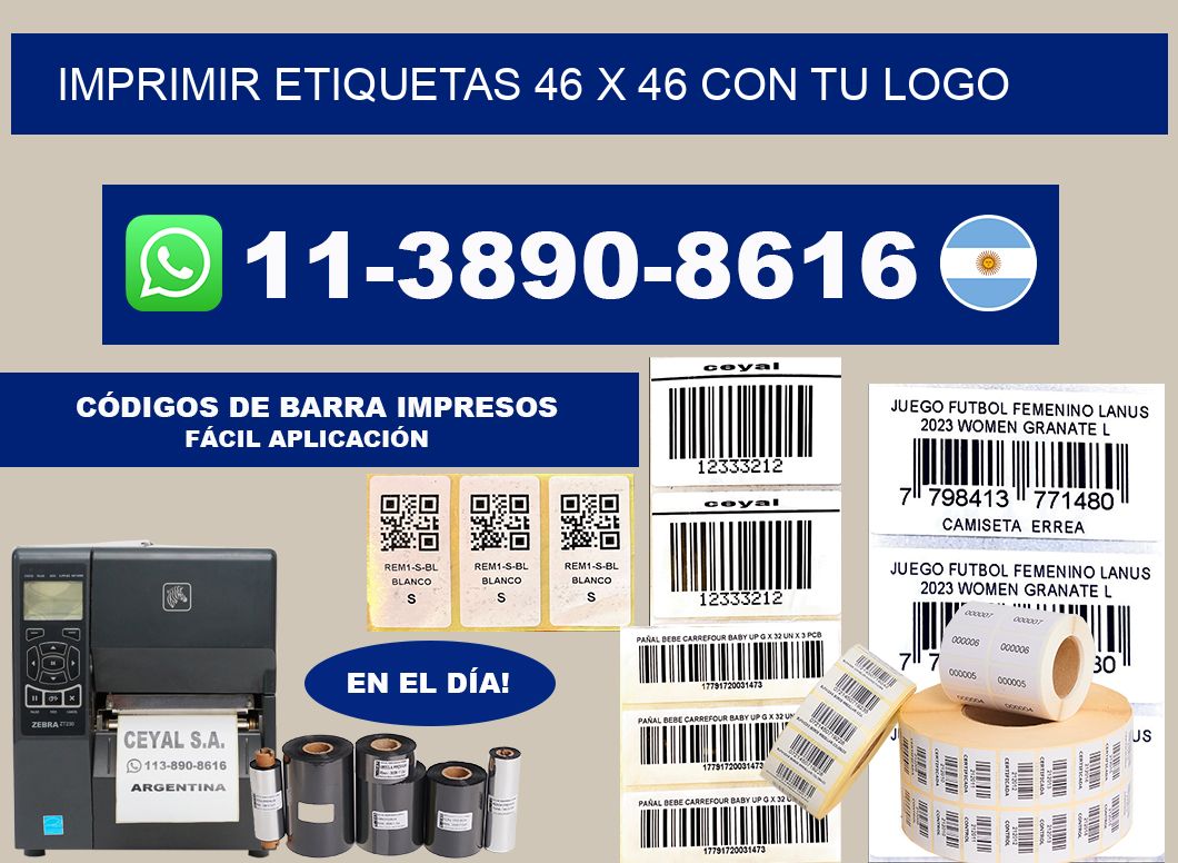 imprimir etiquetas 46 x 46 con tu logo