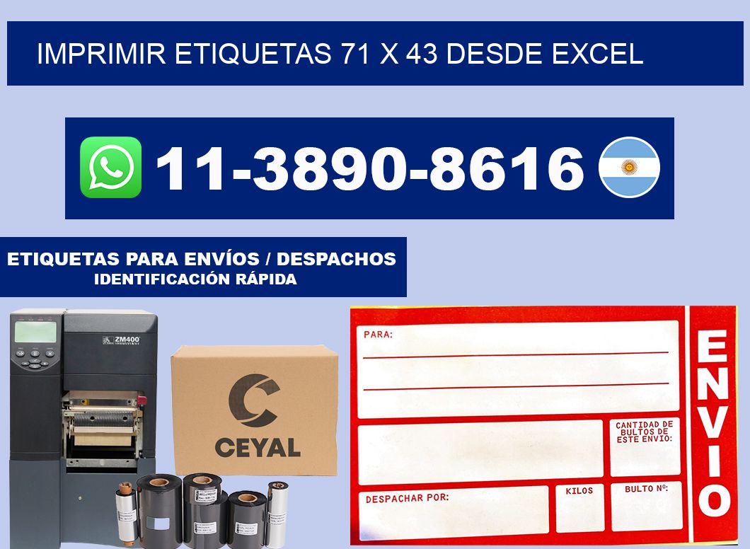 imprimir etiquetas 71 x 43 desde excel