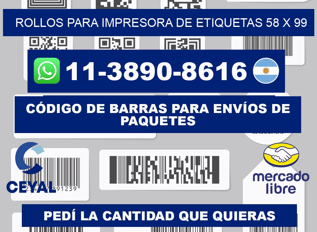 rollos para impresora de etiquetas 58 x 99