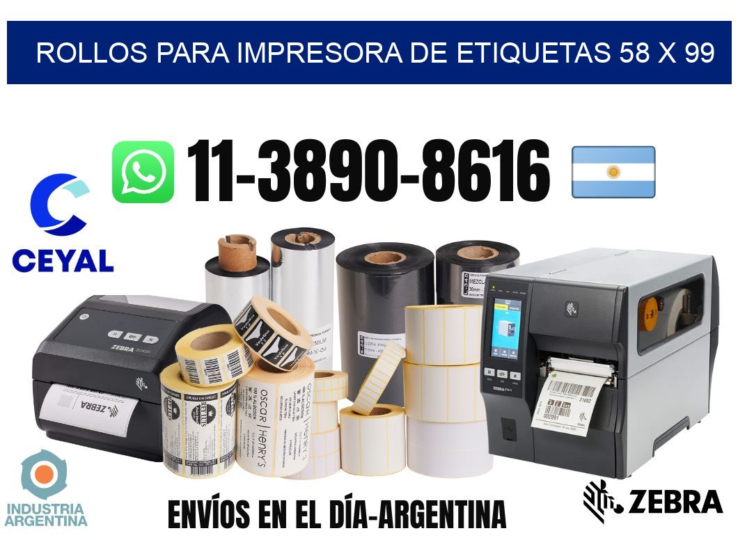 rollos para impresora de etiquetas 58 x 99