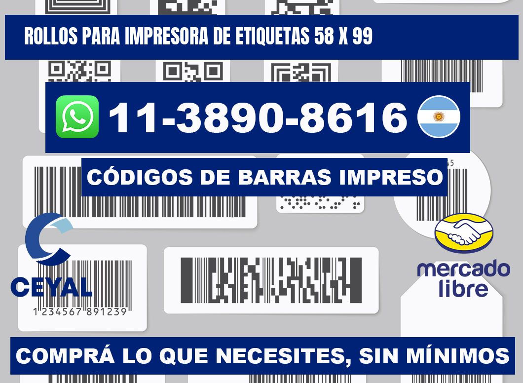rollos para impresora de etiquetas 58 x 99