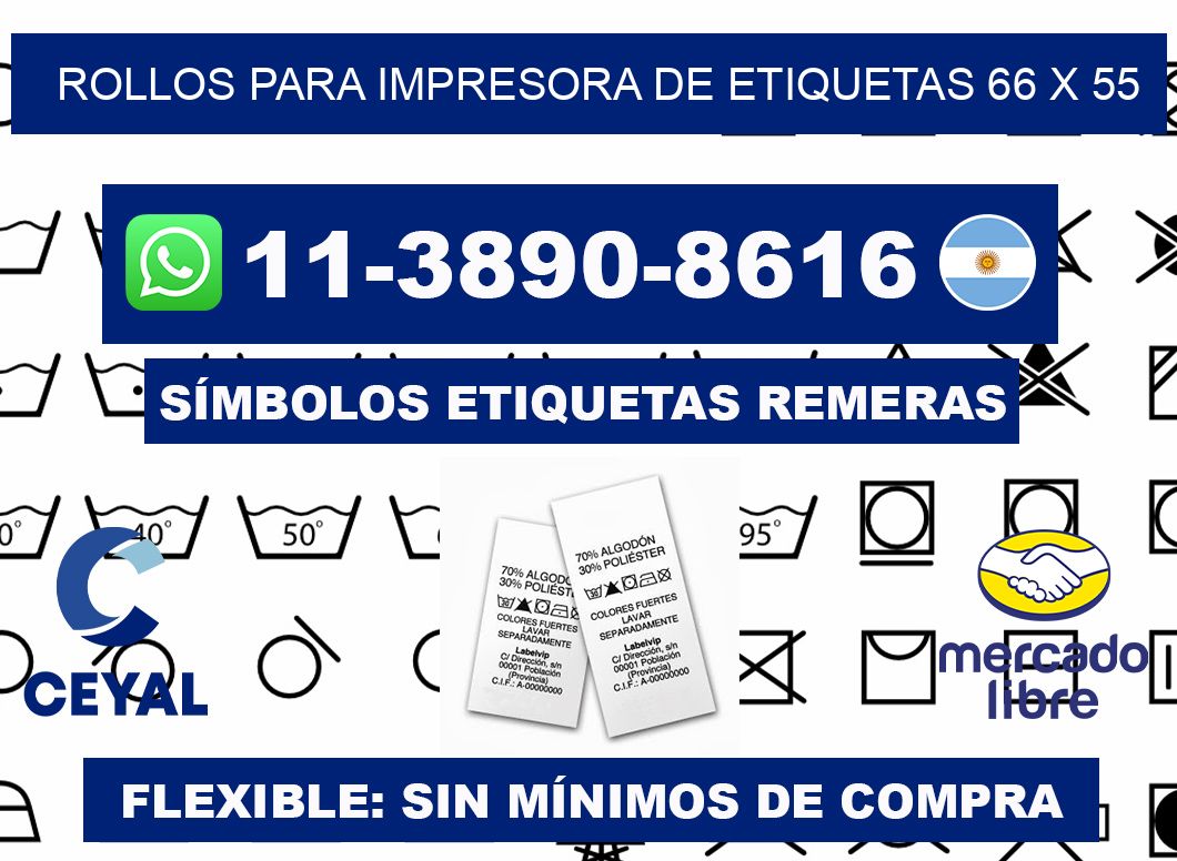 rollos para impresora de etiquetas 66 x 55