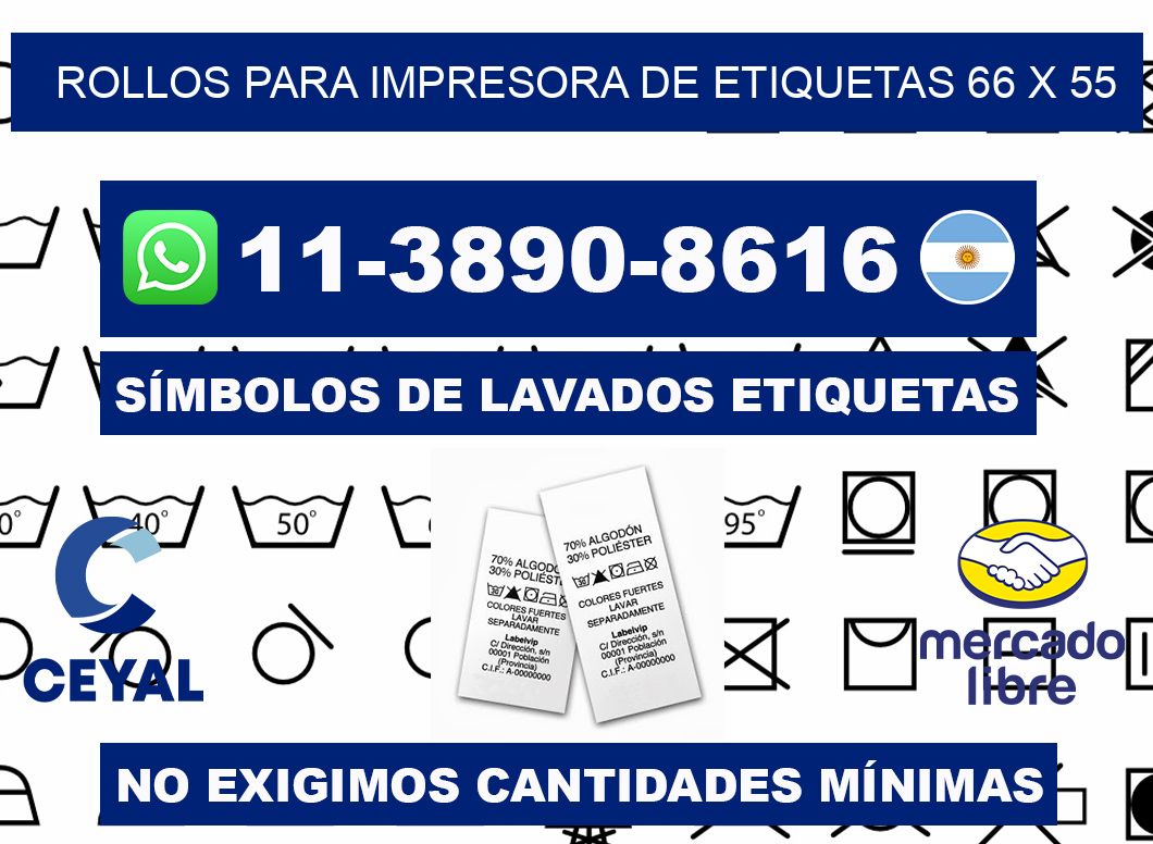 rollos para impresora de etiquetas 66 x 55