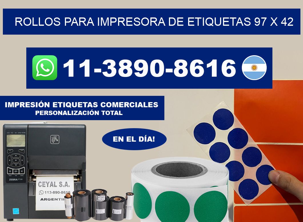 rollos para impresora de etiquetas 97 x 42
