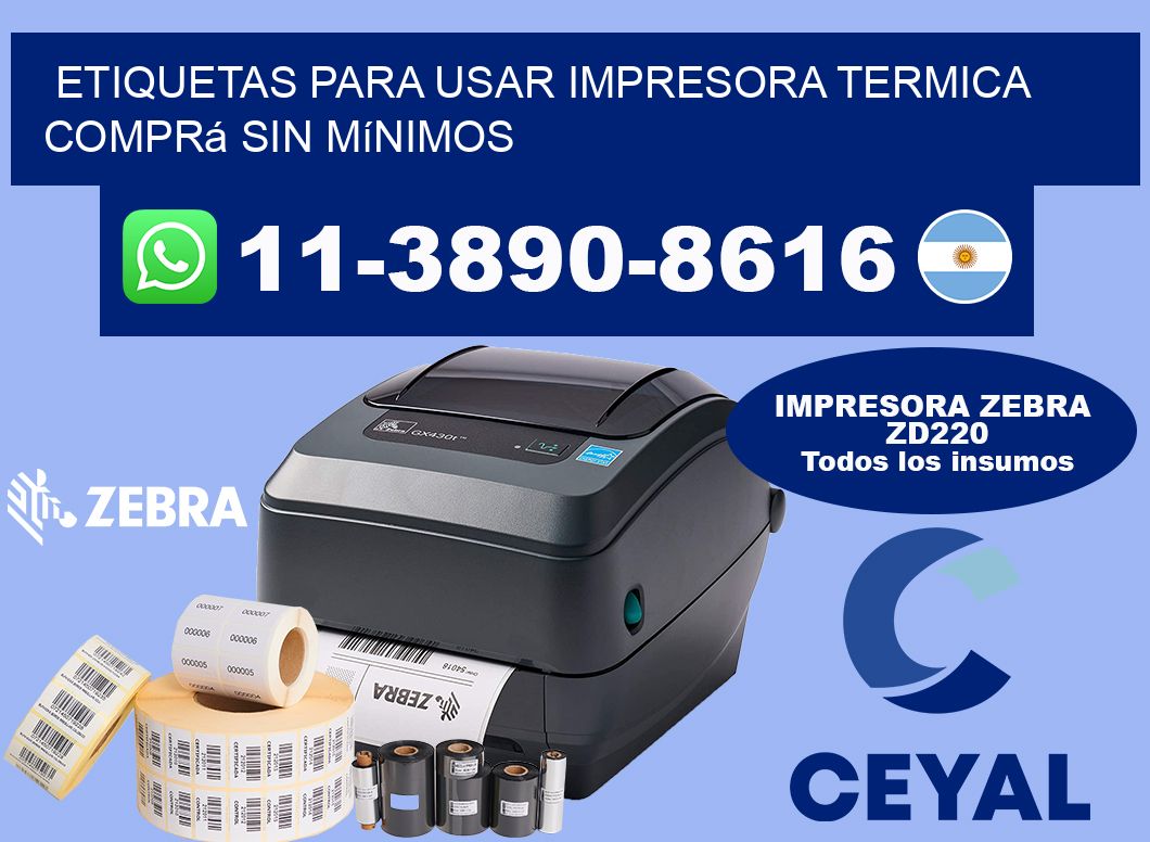 ETIQUETAS PARA USAR IMPRESORA TERMICA Comprá sin mínimos