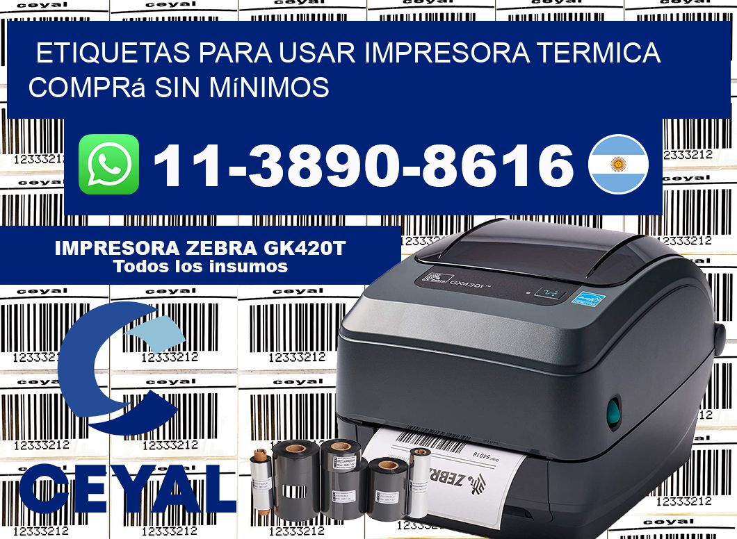 ETIQUETAS PARA USAR IMPRESORA TERMICA Comprá sin mínimos