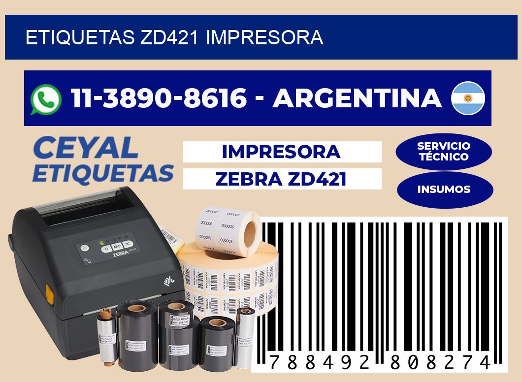 ETIQUETAS ZD421 impresora