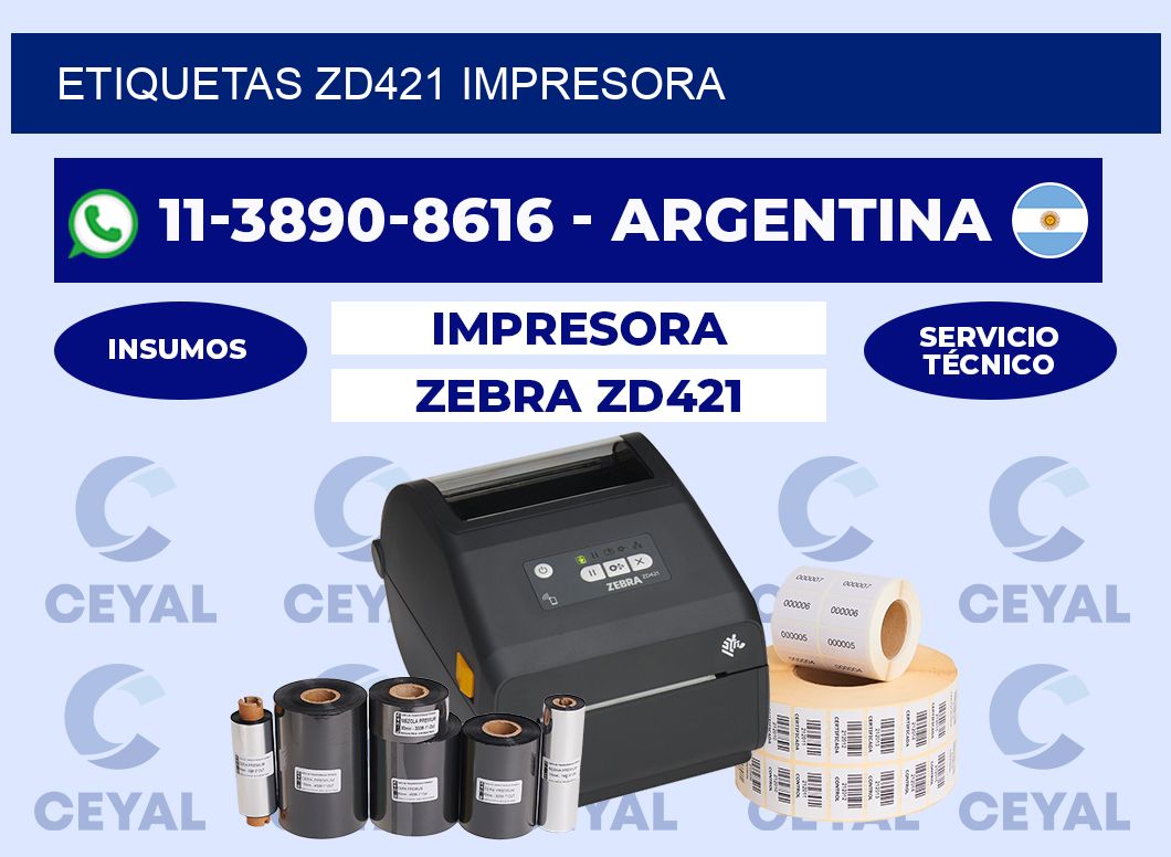 ETIQUETAS ZD421 impresora