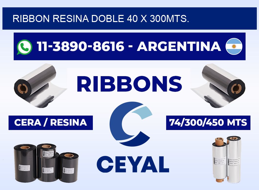 RIBBON RESINA DOBLE 40 X 300MTS.