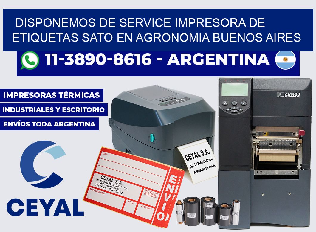 disponemos de service Impresora de etiquetas Sato en Agronomia Buenos Aires