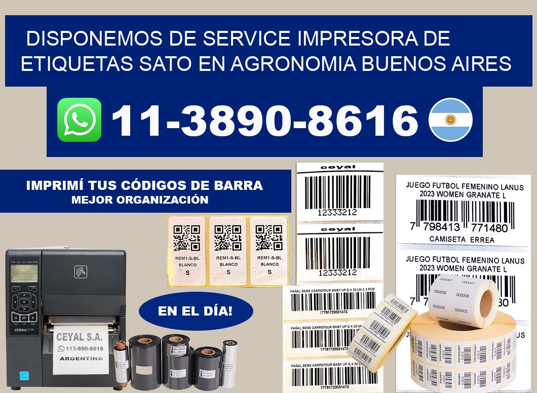 disponemos de service Impresora de etiquetas Sato en Agronomia Buenos Aires