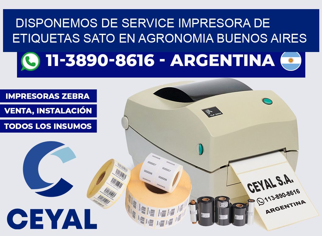 disponemos de service Impresora de etiquetas Sato en Agronomia Buenos Aires