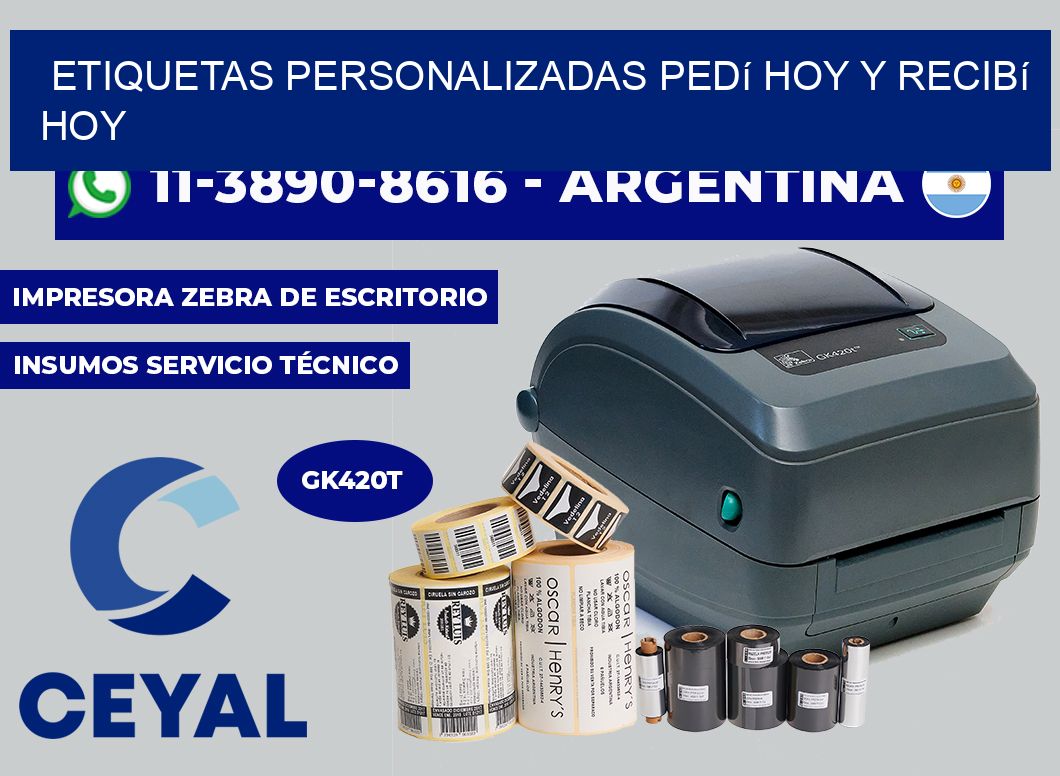 etiquetas personalizadas Pedí hoy y recibí hoy