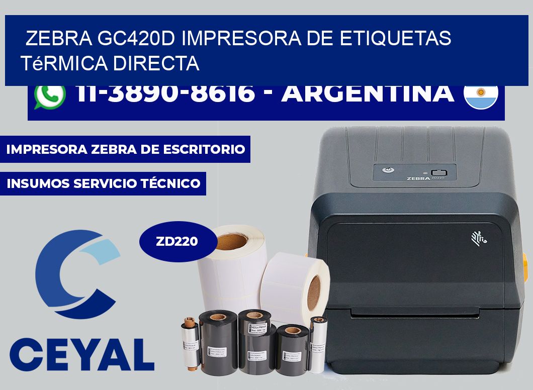 zebra GC420D impresora de etiquetas térmica directa