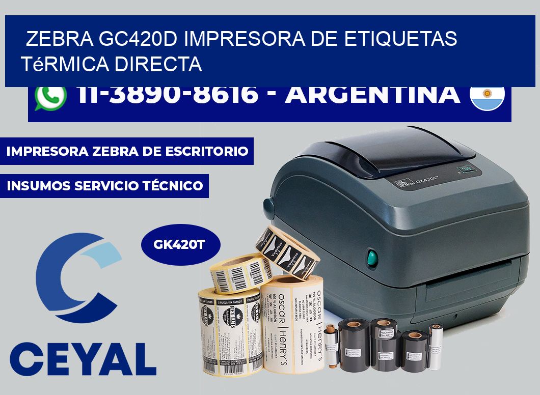 zebra GC420D impresora de etiquetas térmica directa