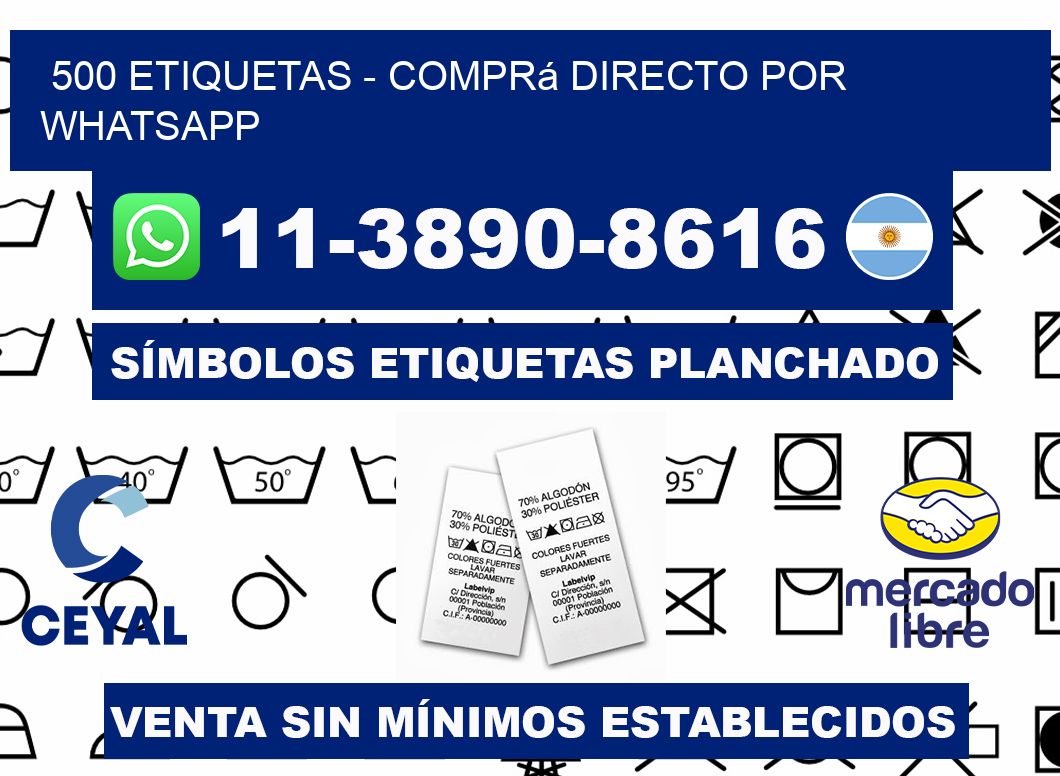 500 ETIQUETAS - Comprá directo por WhatsApp