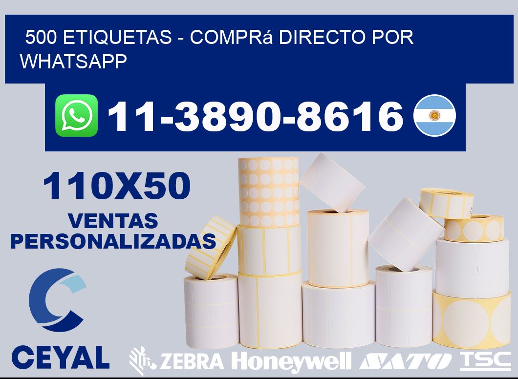 500 ETIQUETAS - Comprá directo por WhatsApp