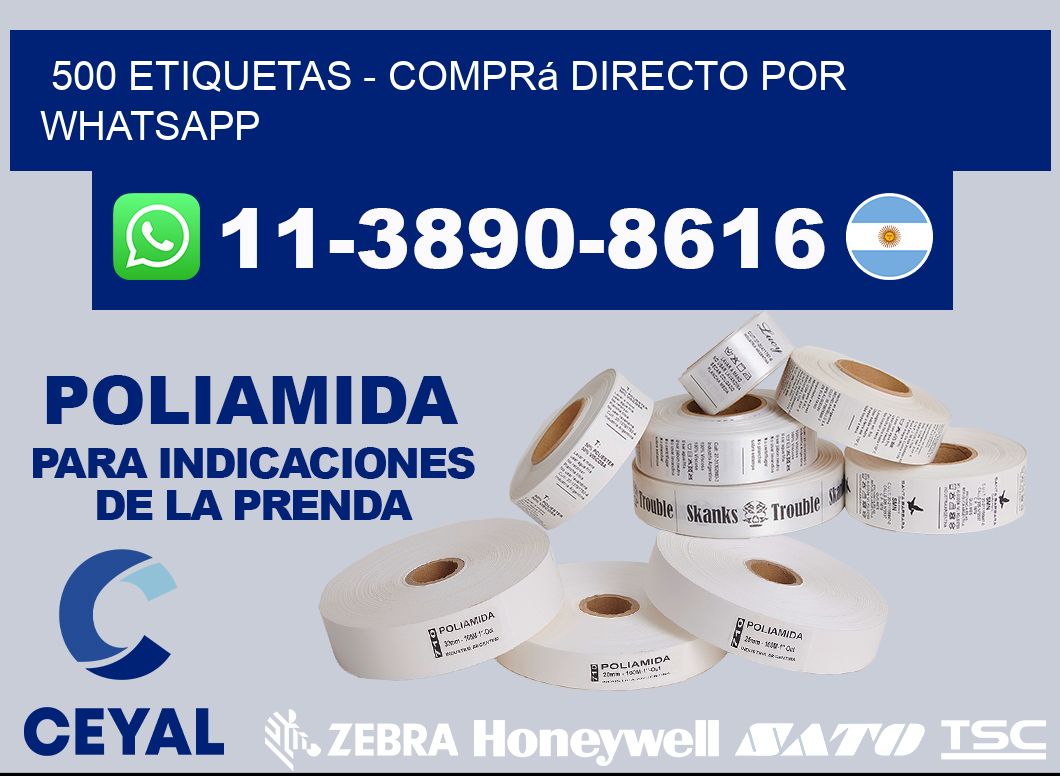 500 ETIQUETAS - Comprá directo por WhatsApp