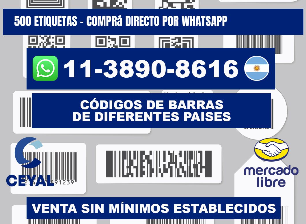 500 ETIQUETAS - Comprá directo por WhatsApp