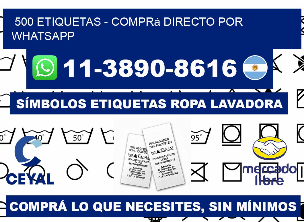 500 ETIQUETAS - Comprá directo por WhatsApp