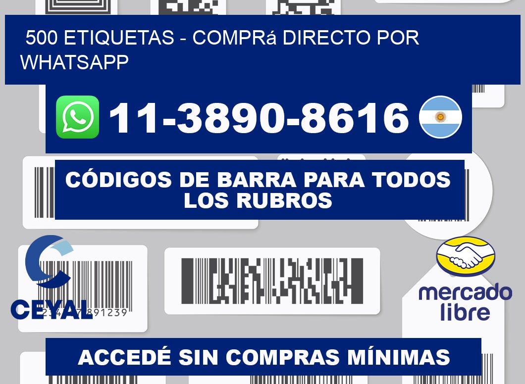500 ETIQUETAS - Comprá directo por WhatsApp