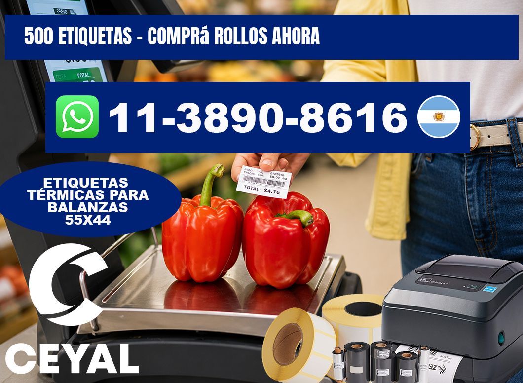 500 ETIQUETAS - Comprá rollos ahora