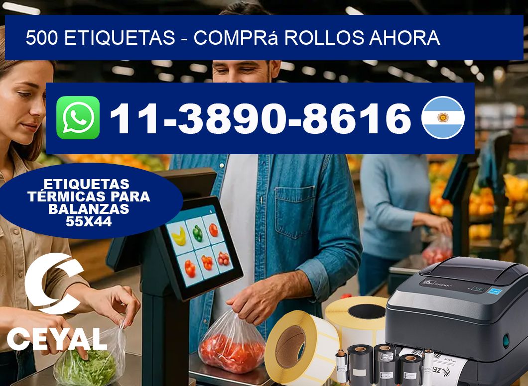 500 ETIQUETAS - Comprá rollos ahora