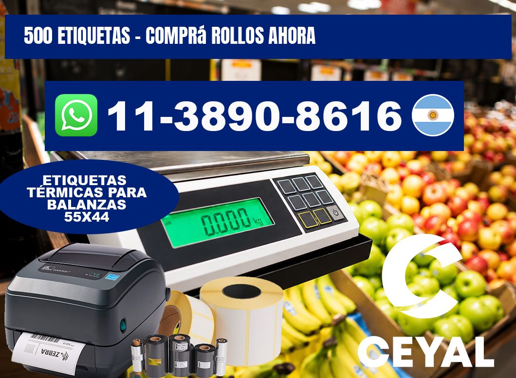 500 ETIQUETAS - Comprá rollos ahora