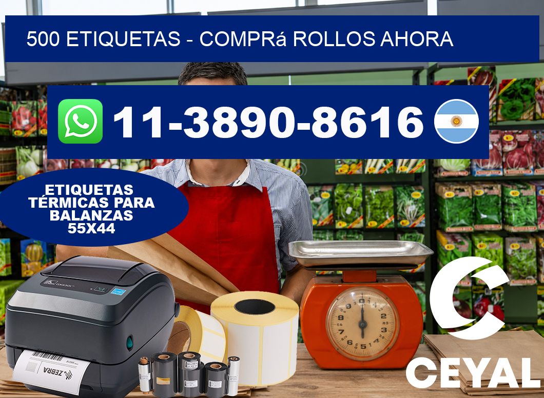 500 ETIQUETAS – Comprá rollos ahora