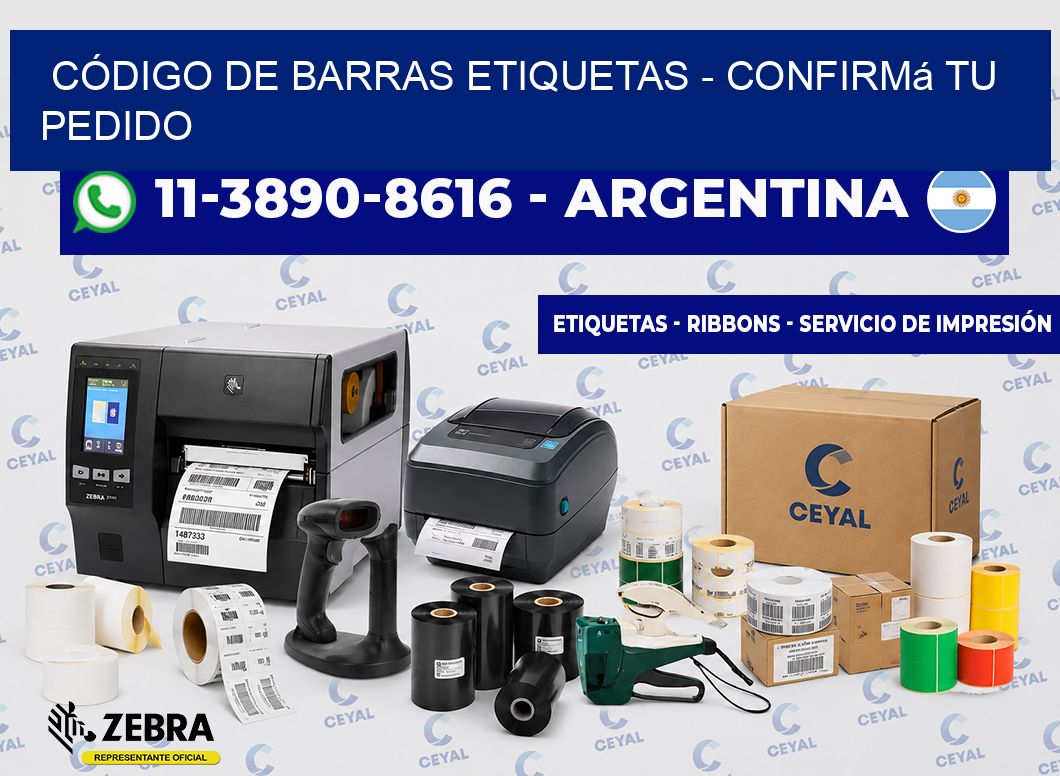 CÓDIGO DE BARRAS ETIQUETAS - Confirmá tu pedido