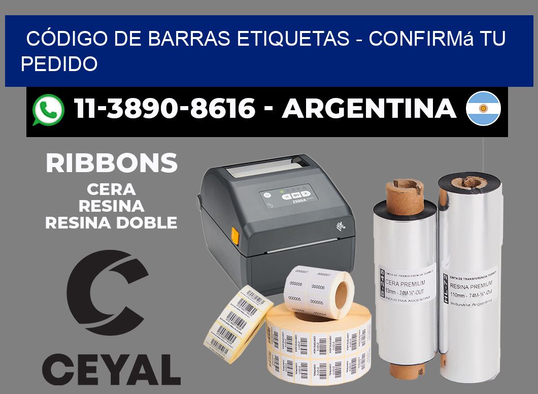 CÓDIGO DE BARRAS ETIQUETAS - Confirmá tu pedido