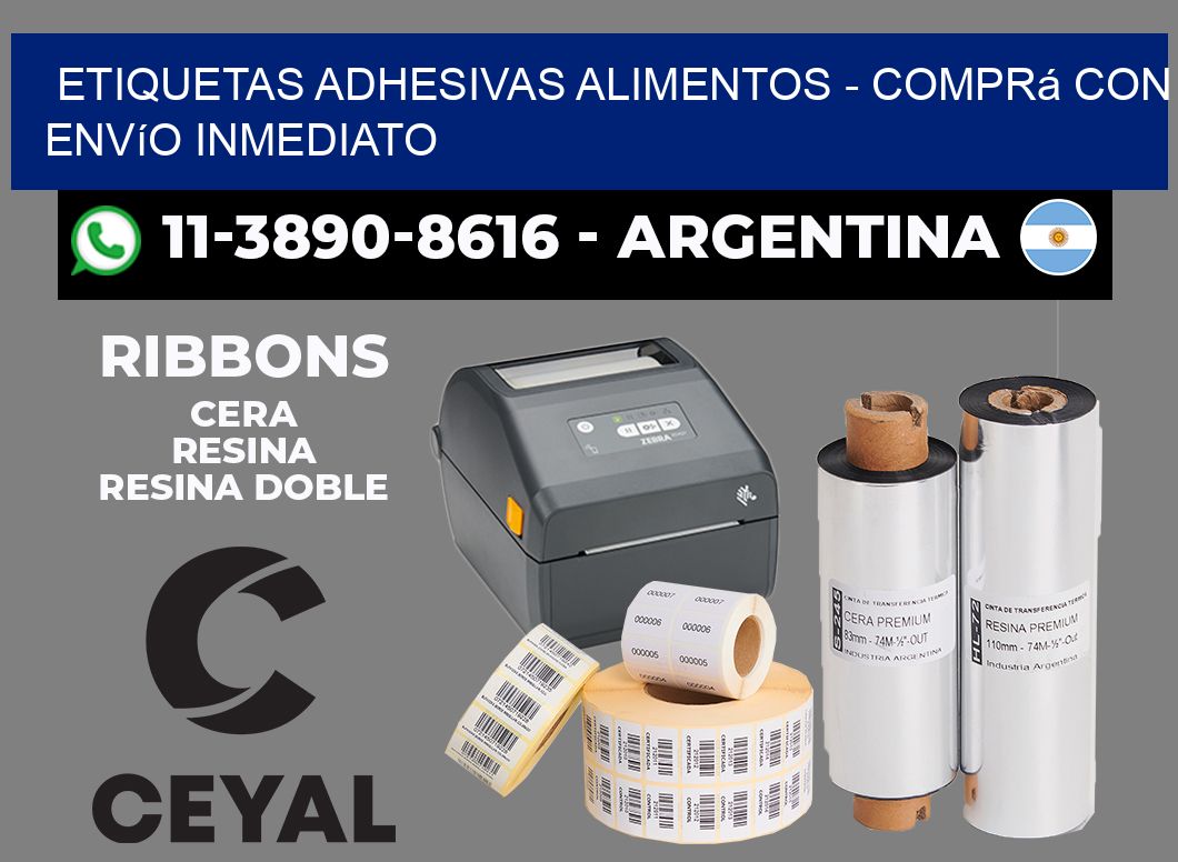 ETIQUETAS ADHESIVAS ALIMENTOS - Comprá con envío inmediato