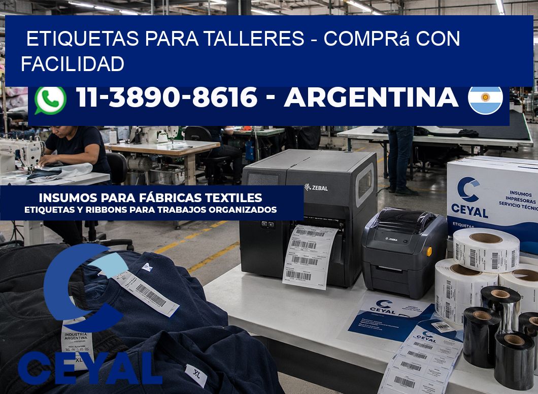 ETIQUETAS PARA TALLERES - Comprá con facilidad