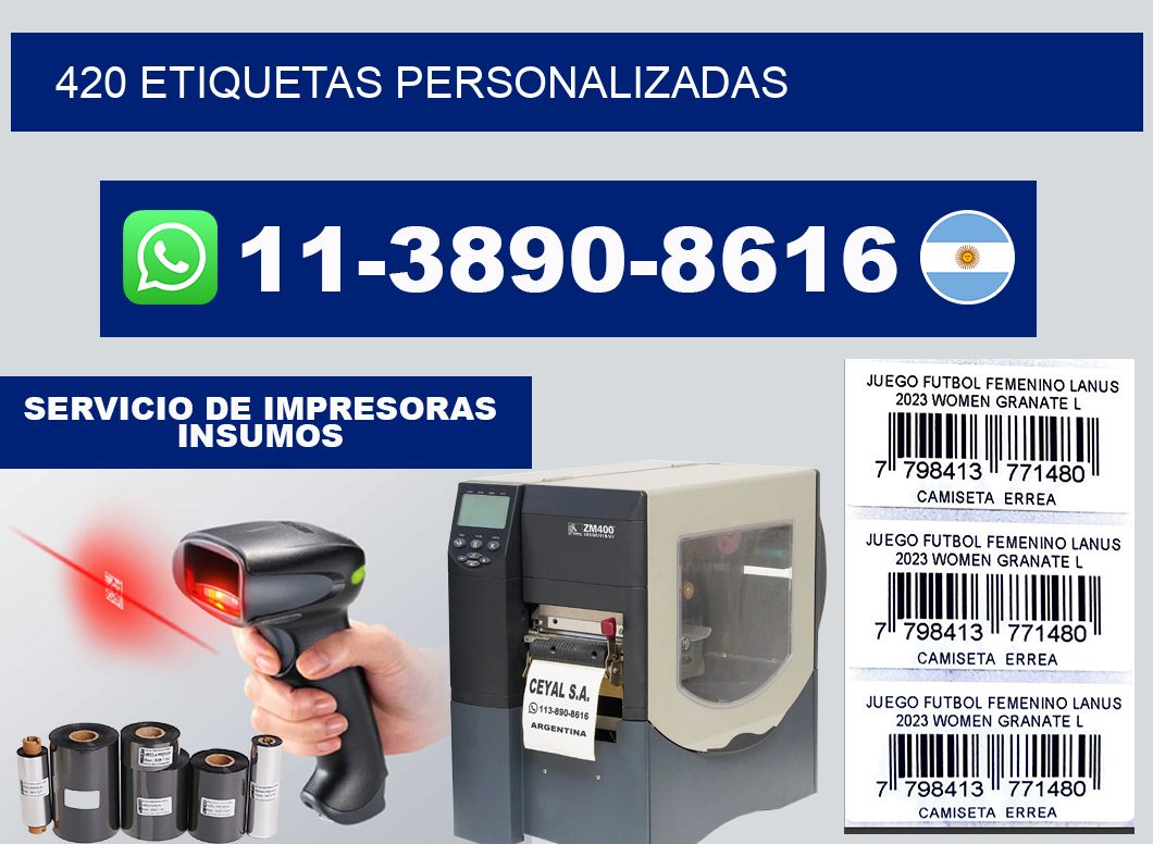 420 ETIQUETAS PERSONALIZADAS
