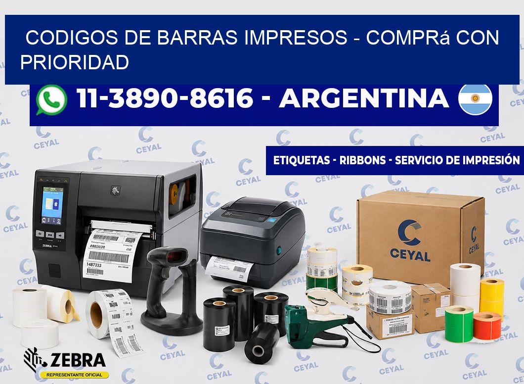 CODIGOS DE BARRAS IMPRESOS - Comprá con prioridad