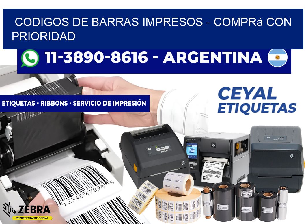CODIGOS DE BARRAS IMPRESOS - Comprá con prioridad