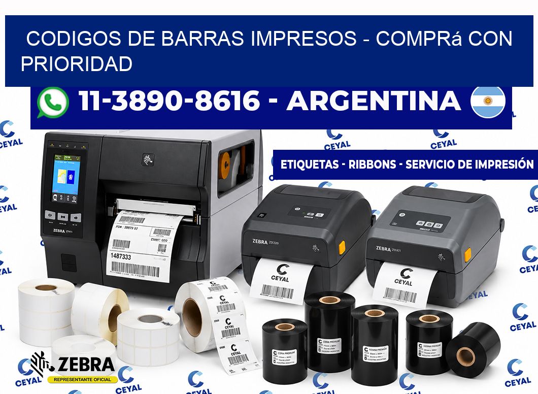 CODIGOS DE BARRAS IMPRESOS - Comprá con prioridad