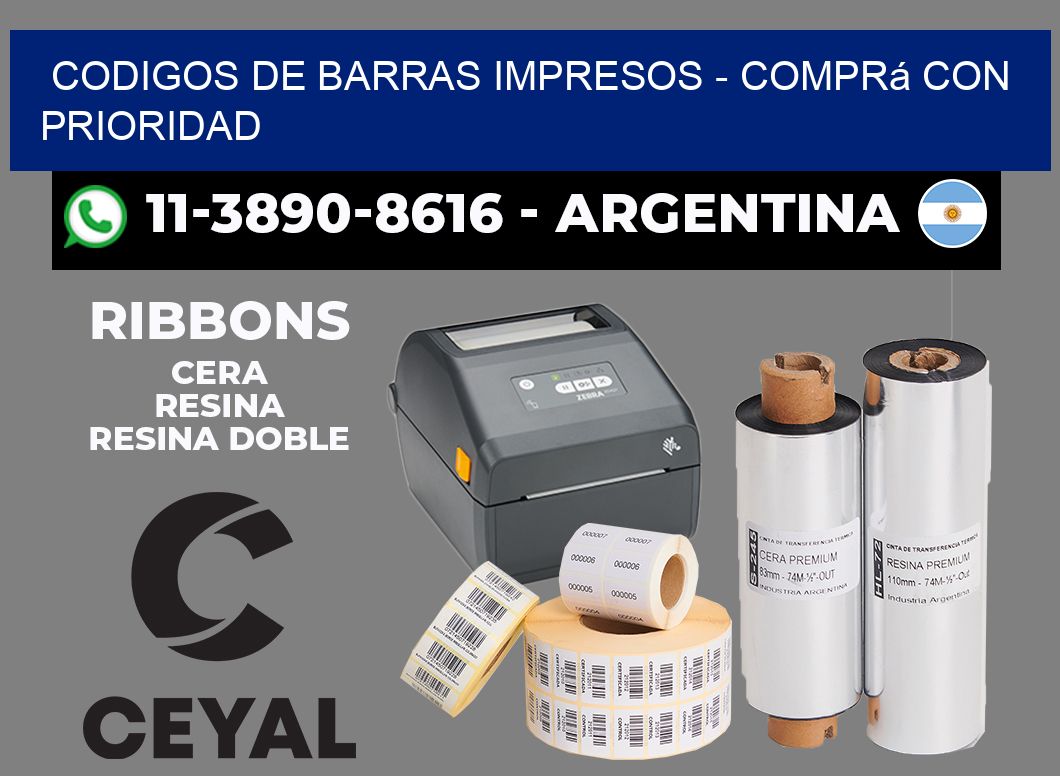 CODIGOS DE BARRAS IMPRESOS - Comprá con prioridad