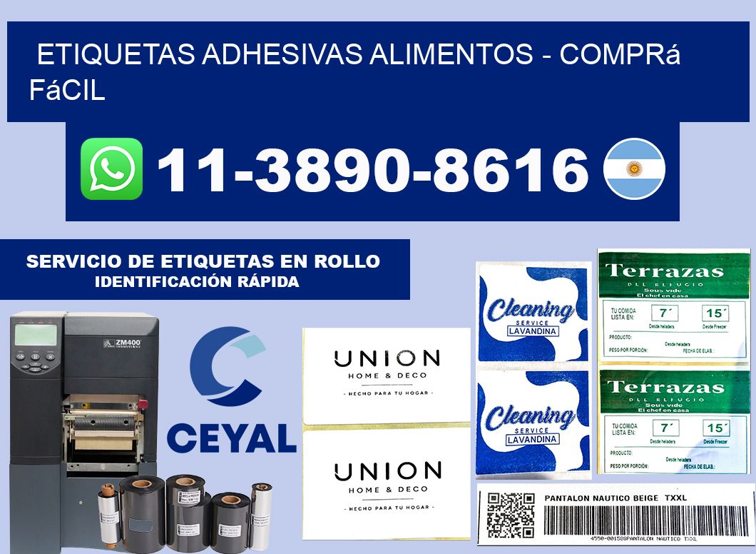 ETIQUETAS ADHESIVAS ALIMENTOS - Comprá fácil