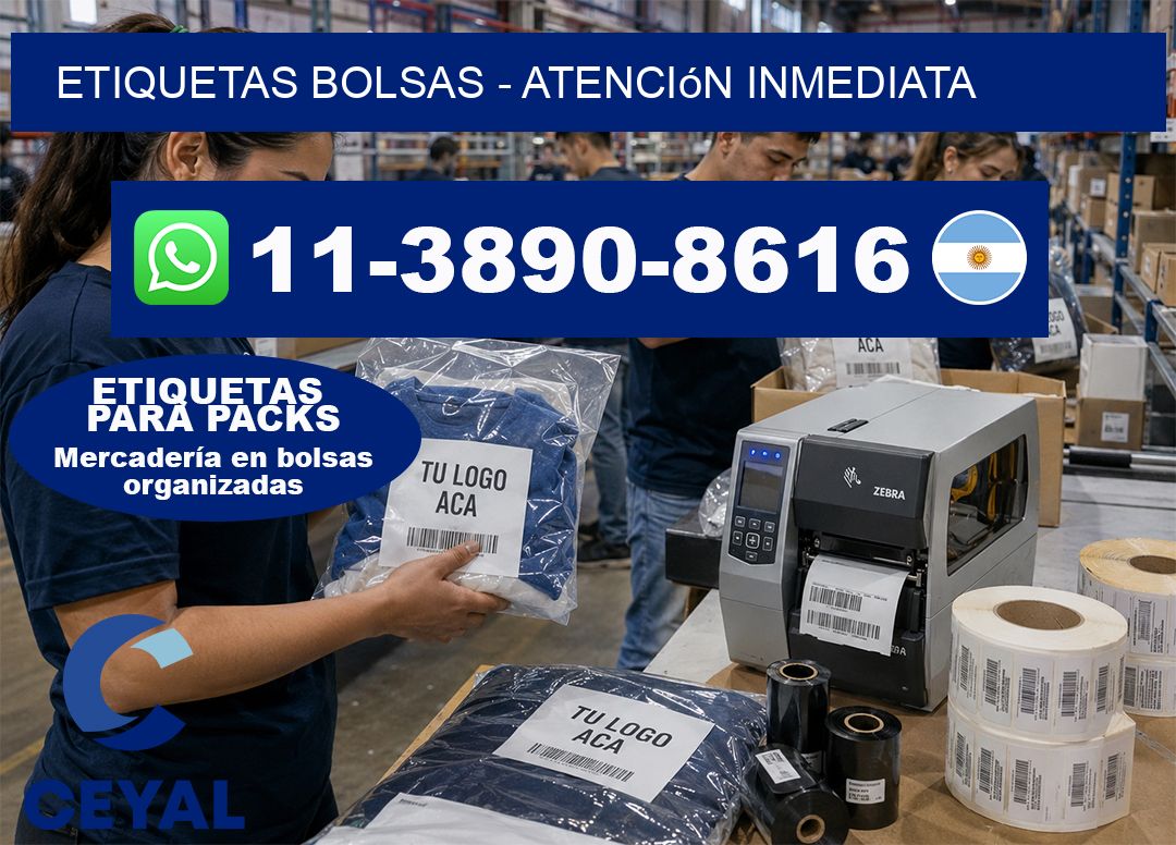 ETIQUETAS BOLSAS - Atención inmediata