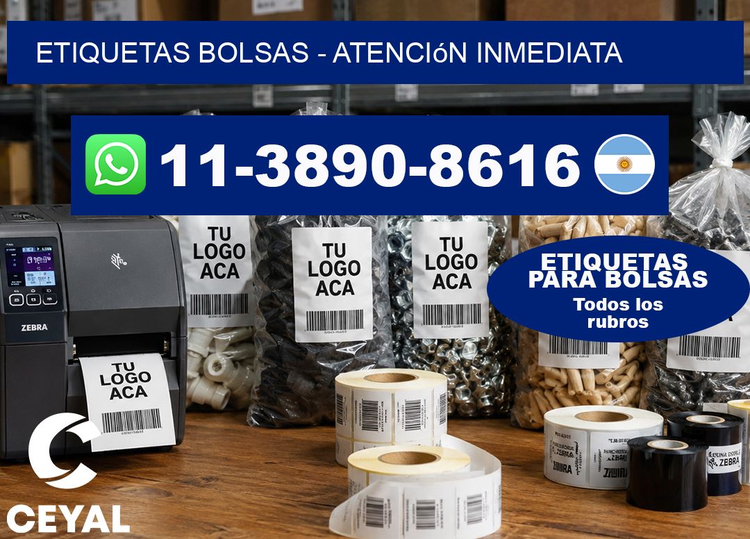 ETIQUETAS BOLSAS – Atención inmediata